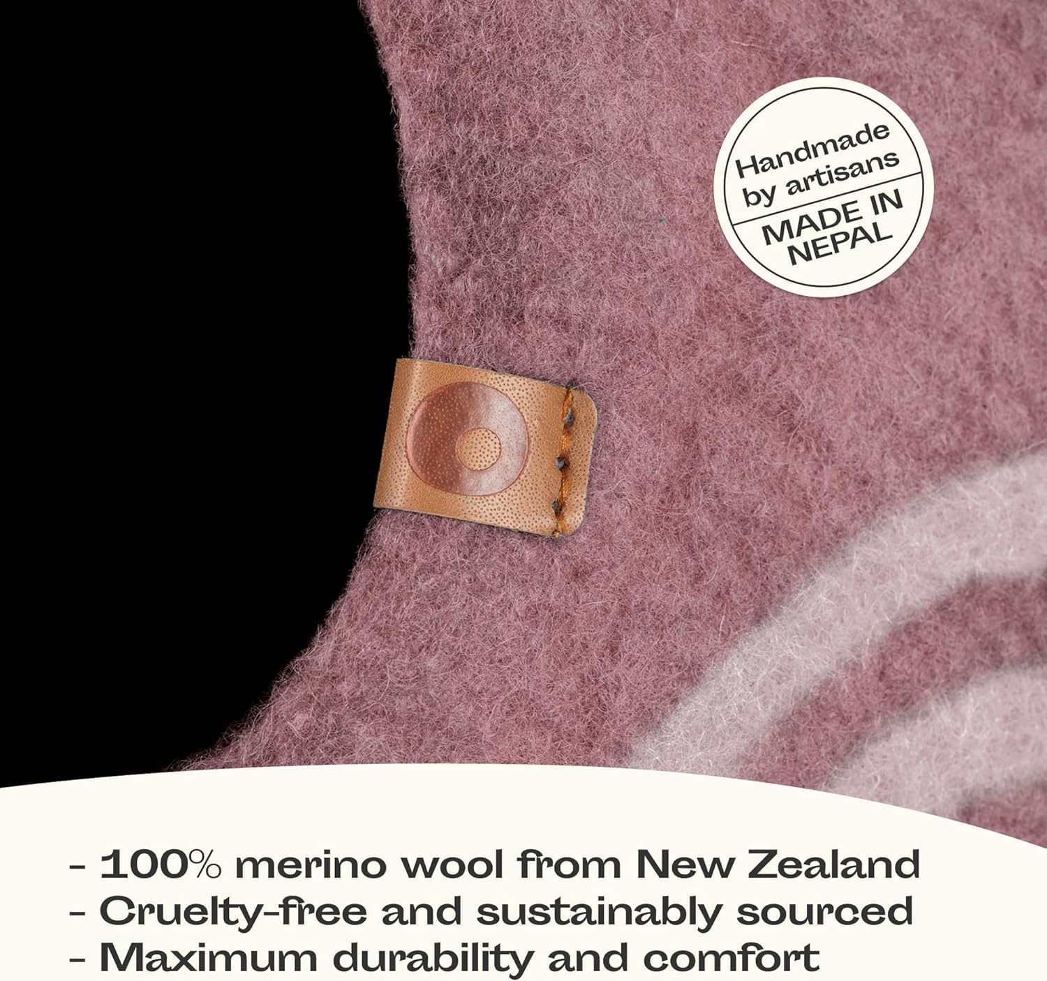 MEOWFIA Cat Cave – Premium Felt Cat Bed for Indoor Cats, Handmade 100% Merino Wool (Gold Rose, Large) - Pet Explorer
