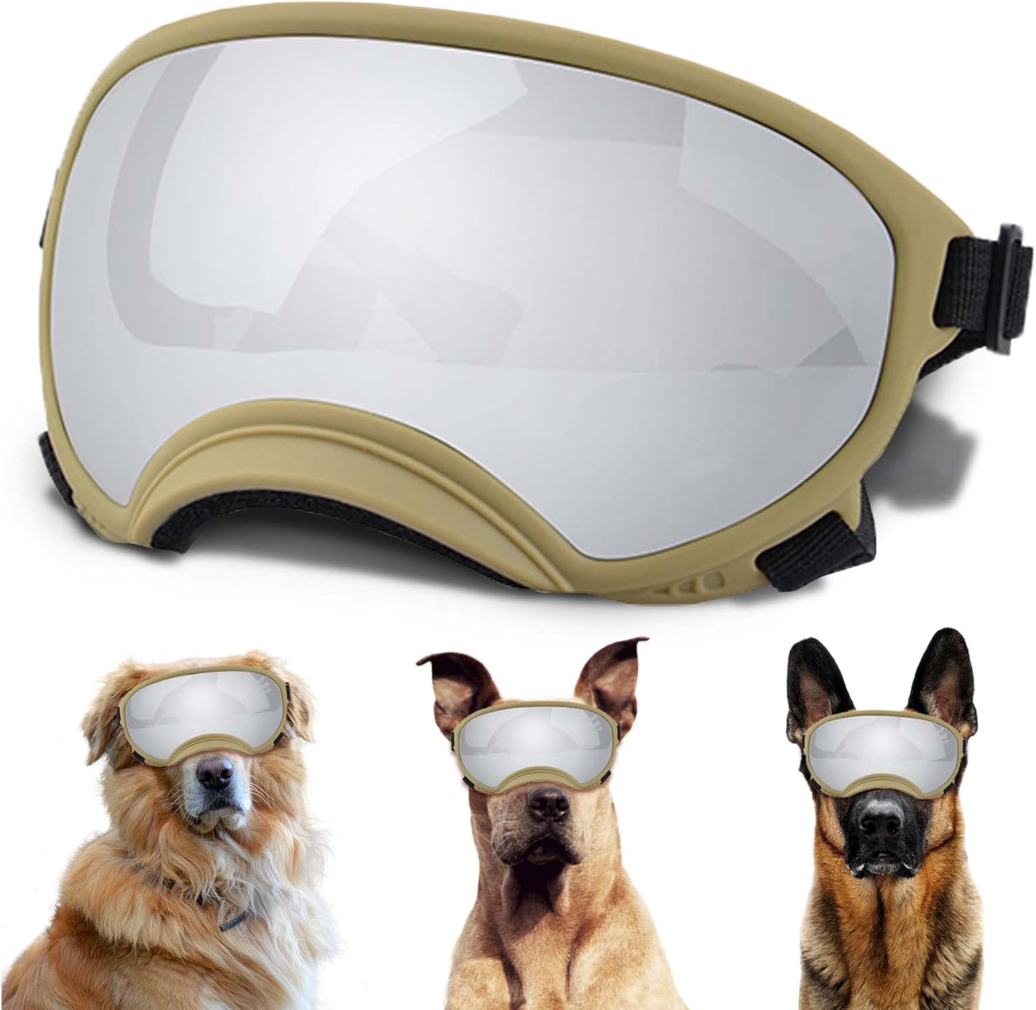 Winproof Large Dog Sunglasses with Adjustable Strap, UV Protection, Soft Goggles for Medium-Large Dogs - Pet Explorer
