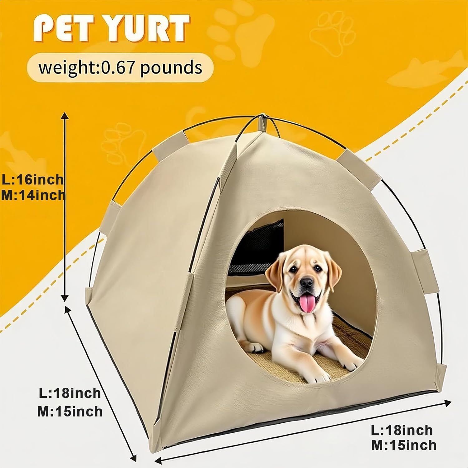 BreezyDen Pop-Up Pet Tent – Portable Hideaway for Cats & Small Dogs, Portable Indoor/Outdoor Pet Tent House with Mesh Window, Waterproof, Breathable, Scratch-Resistant, Fully Washable (Gray,L) - Pet Explorer