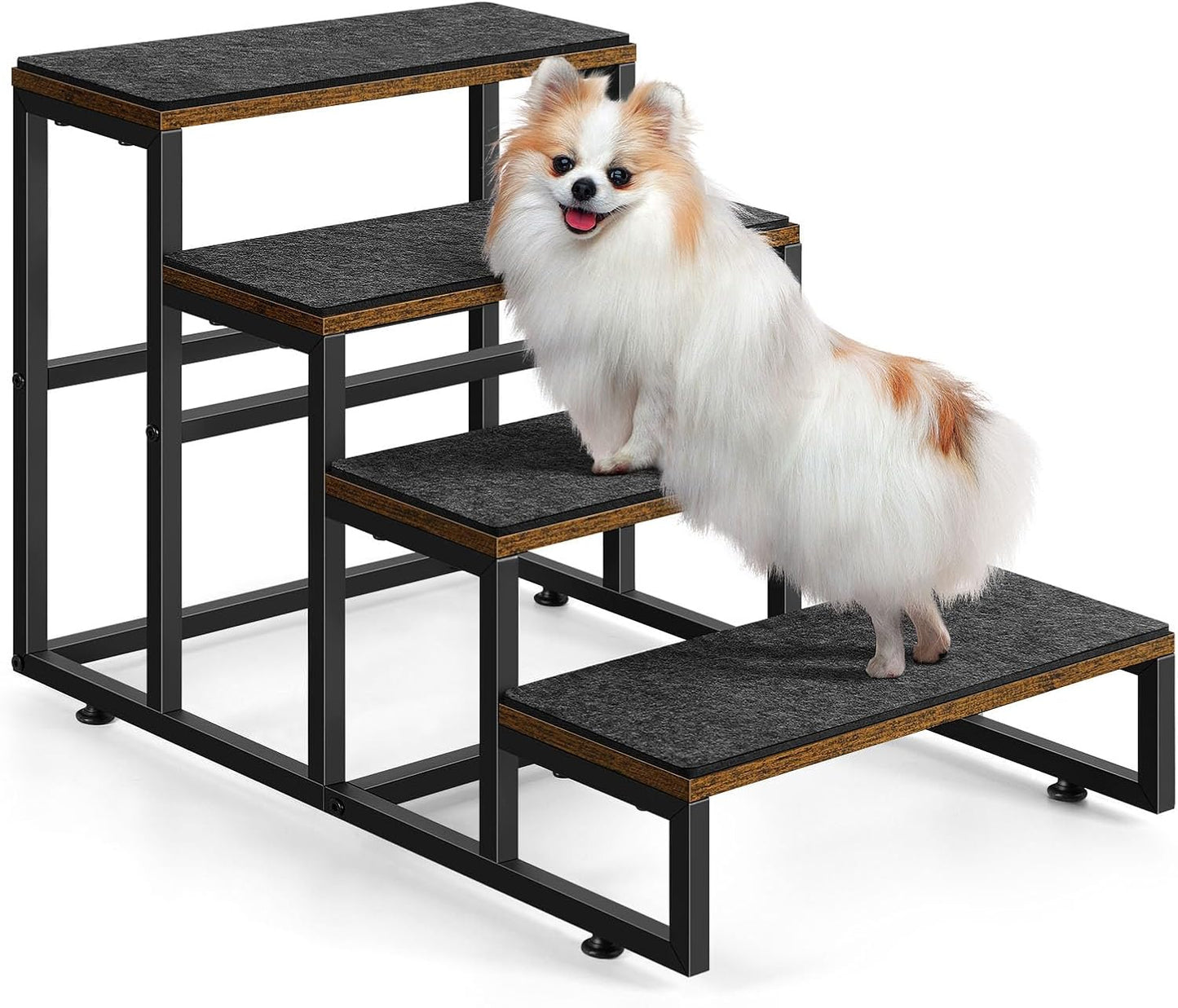 Dog Stairs for High Beds 4 Steps Dog Stairs for Small Medium Dogs Pet Stairs/Steps for Puppy, Cats, and Dogs, Easy to Walk on Dog Step for Beds and Cars - Pet Explorer