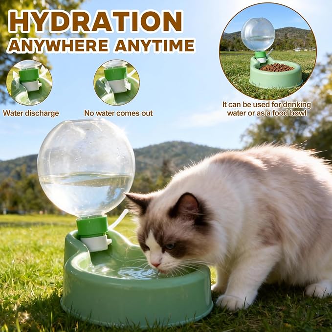 Cat Water Fountain,2.2L/74oz Cat Fountain – Ultra Quiet Upgraded Automatic Pet Water Dispenser with 3 Replaceable Filters,12oz Pet Outdoor Water Bottle&Cat Drinking Fountain for Small Dogs (Blue)