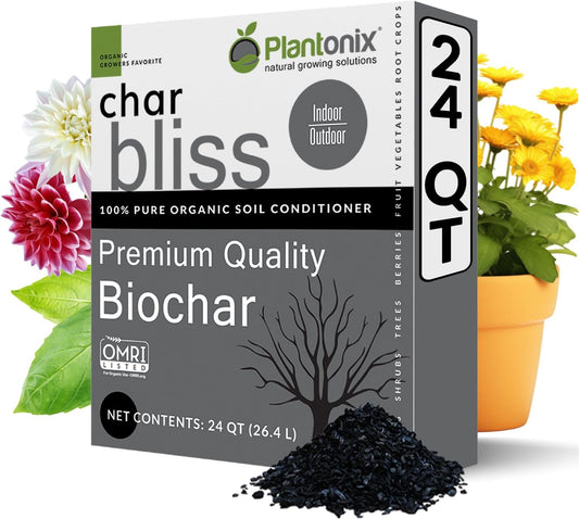 Char Bliss (24 Qts) - Organic Biochar for Plants - OMRI-Listed Biochar Soil Amendment Organic - Bio Char for Plants - Horticultural Charcoal for Plants, Potting Soil, Garden Soil, & Potting Mixes - Pet Explorer