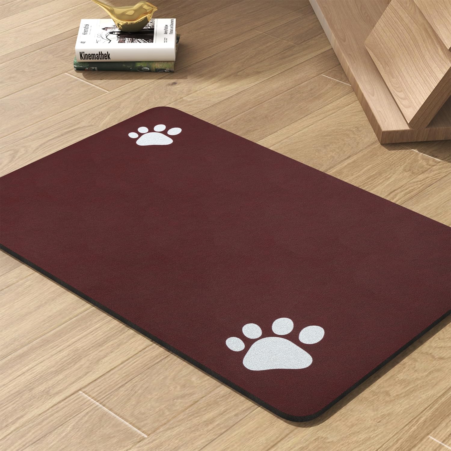 Pet Feeding Mat-Absorbent Dog Mat for Food and Water Bowl-No Stains Quick Dry Water Dispenser Mat-Dog Accessories Pet Supplies-Bowl for Messy Drinkers（RED,23"x34" - Pet Explorer