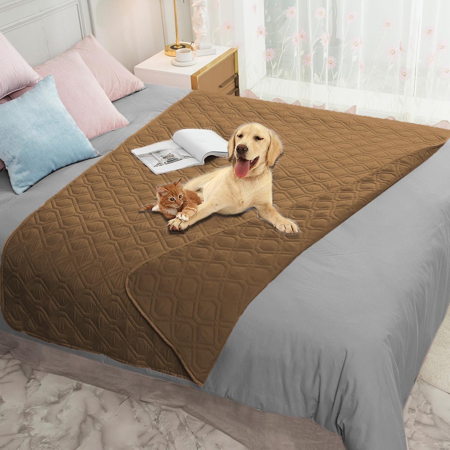 Ameritex Waterproof Dog Bed Cover Pet Blanket for Furniture Bed Couch Sofa Reversible - Pet Explorer
