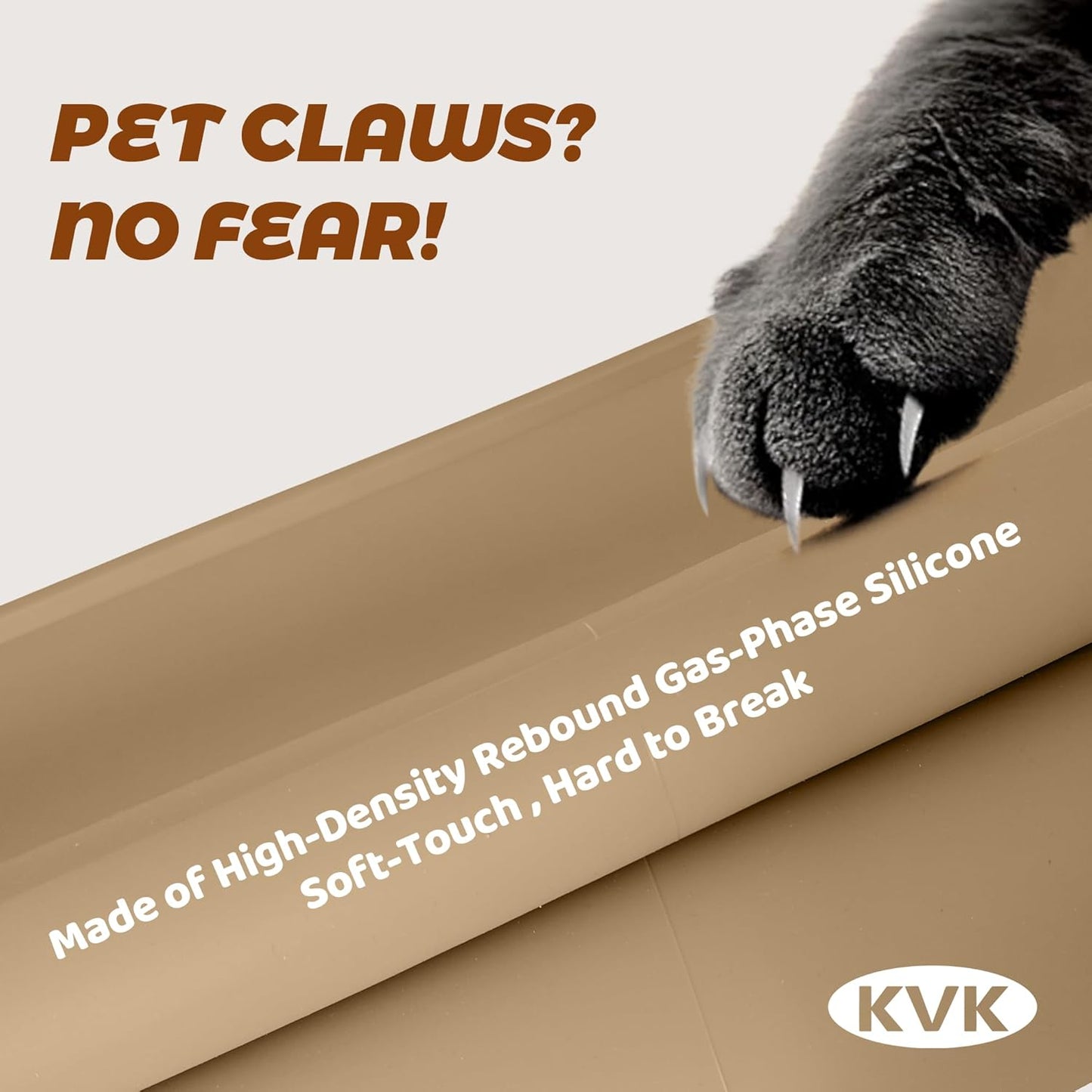 KVK Dog Food Mat, 39.4×29.5in Extra Large Silicone Pet Feeding Mat - Waterproof, Non - Slip, Chew - Resistant for Food & Water, Protect Floors (Brown) - Pet Explorer