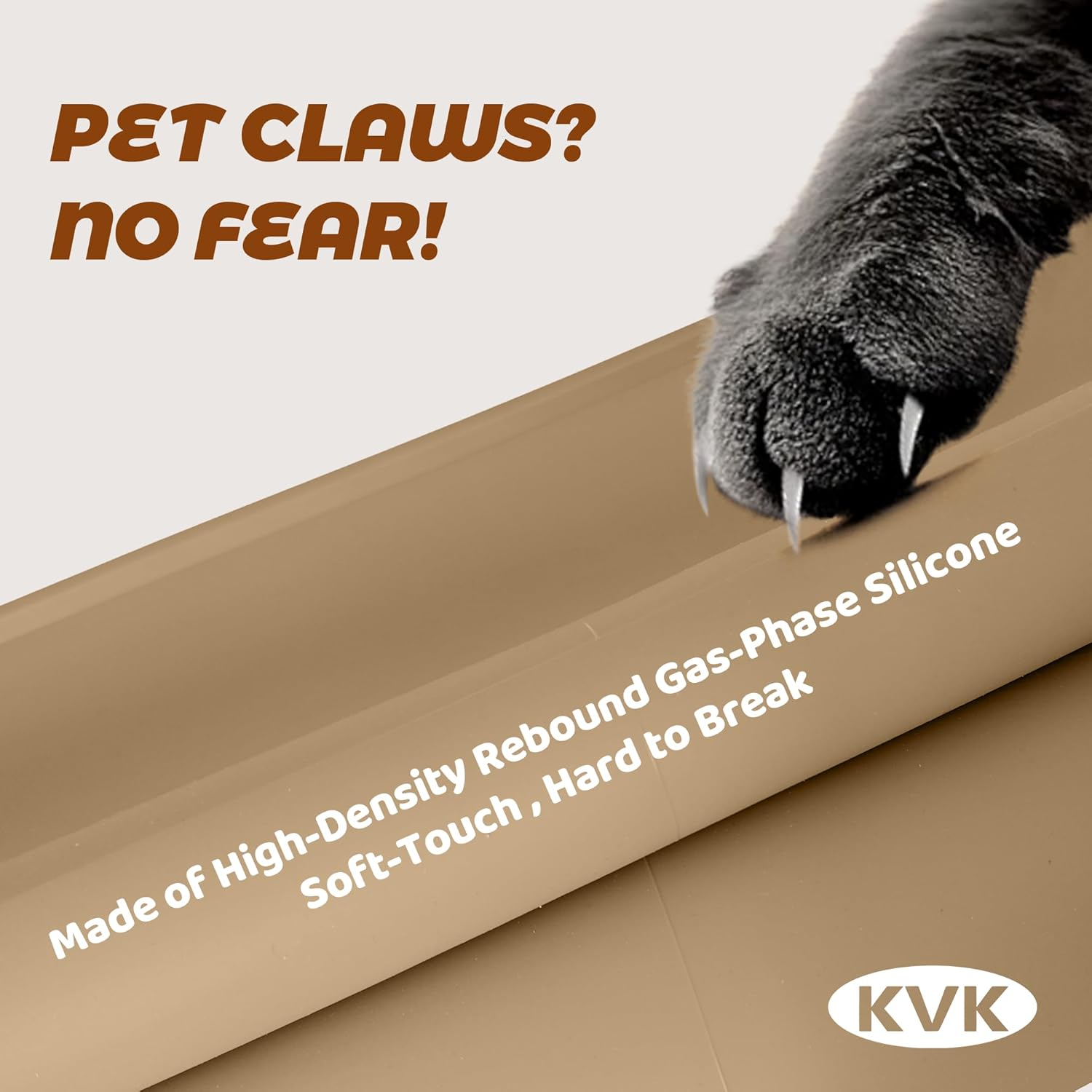 KVK Dog Food Mat, 39.4×29.5in Extra Large Silicone Pet Feeding Mat - Waterproof, Non - Slip, Chew - Resistant for Food & Water, Protect Floors (Brown) - Pet Explorer