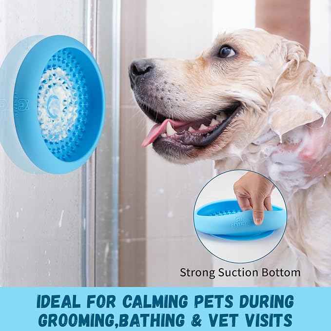 Dog Lick Bowl, Bestalk Anxiety Relief Slow Feeder Dog Lick Mat Treat Dispenser, Non-Slip Dogs Licking Bowl Enrichment Toys, BPA Free Silicone, Dishwasher Safe