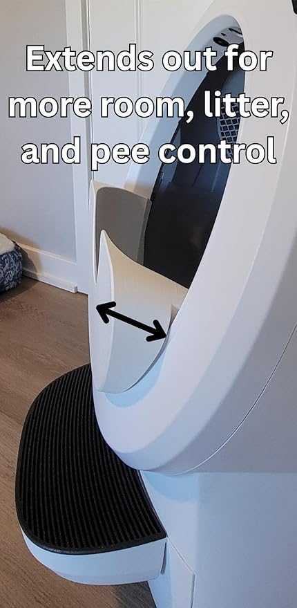 Max Shield for Litter-Robot 4 : Anti-Flicking, One-Piece Design - White (White Max Shield w/Leveler)