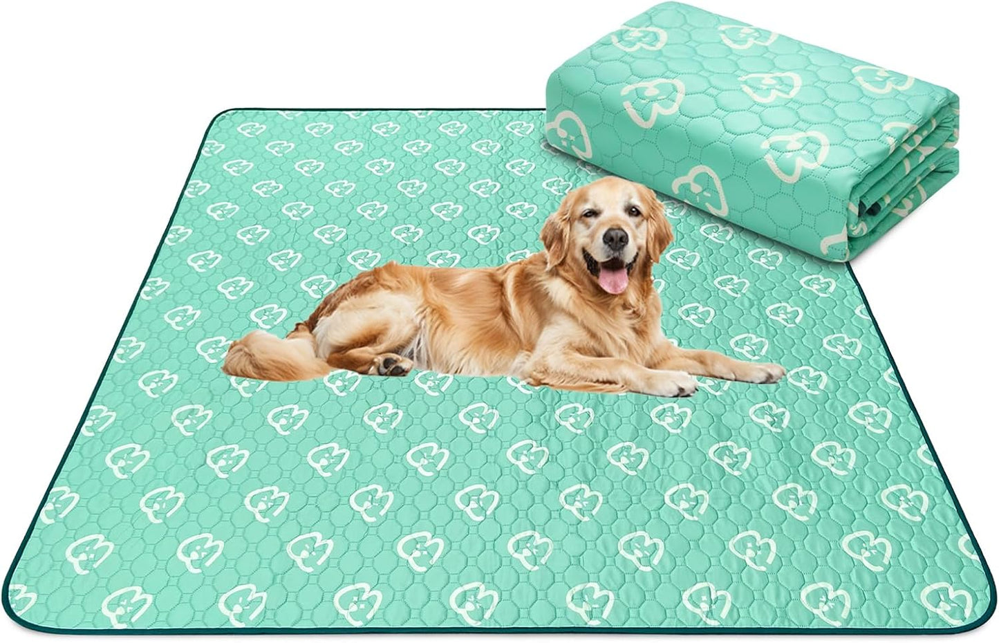FXW Washable Pee Pads for Dogs, Puppy Pads with Super Absorbent, Specifically Designed for FXW Rollick/Homeplus 24inch 8 Panels Dog Playpen, 63" Square, Green, 1 Pack - Pet Explorer