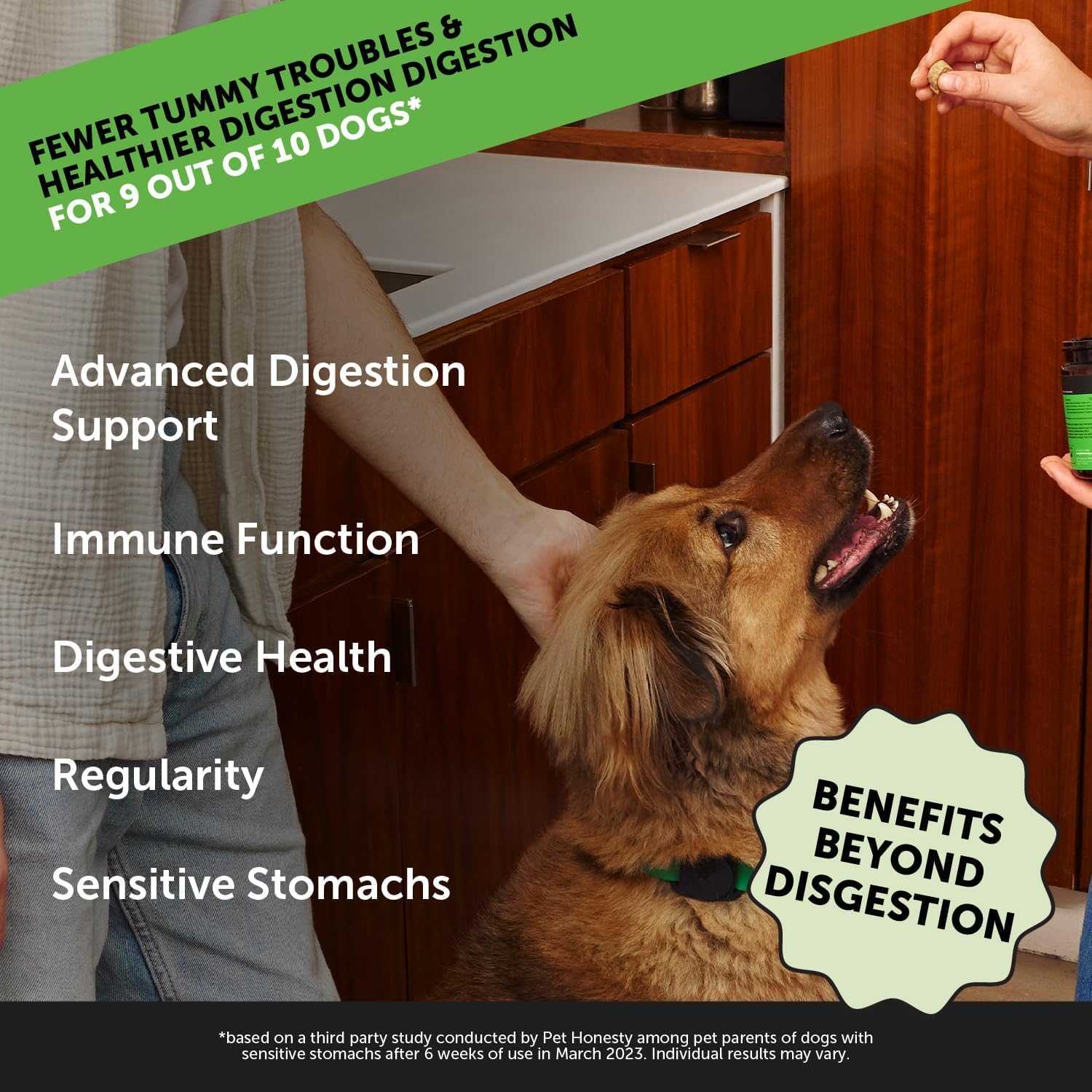 Max Strength Probiotics for Dogs - Super Pooper Dog Stool Hardener with Fiber & Digestive Enzymes, Reduce Occasional Diarrhea for Firm Perfect Poops (90 Ct) - Pet Explorer