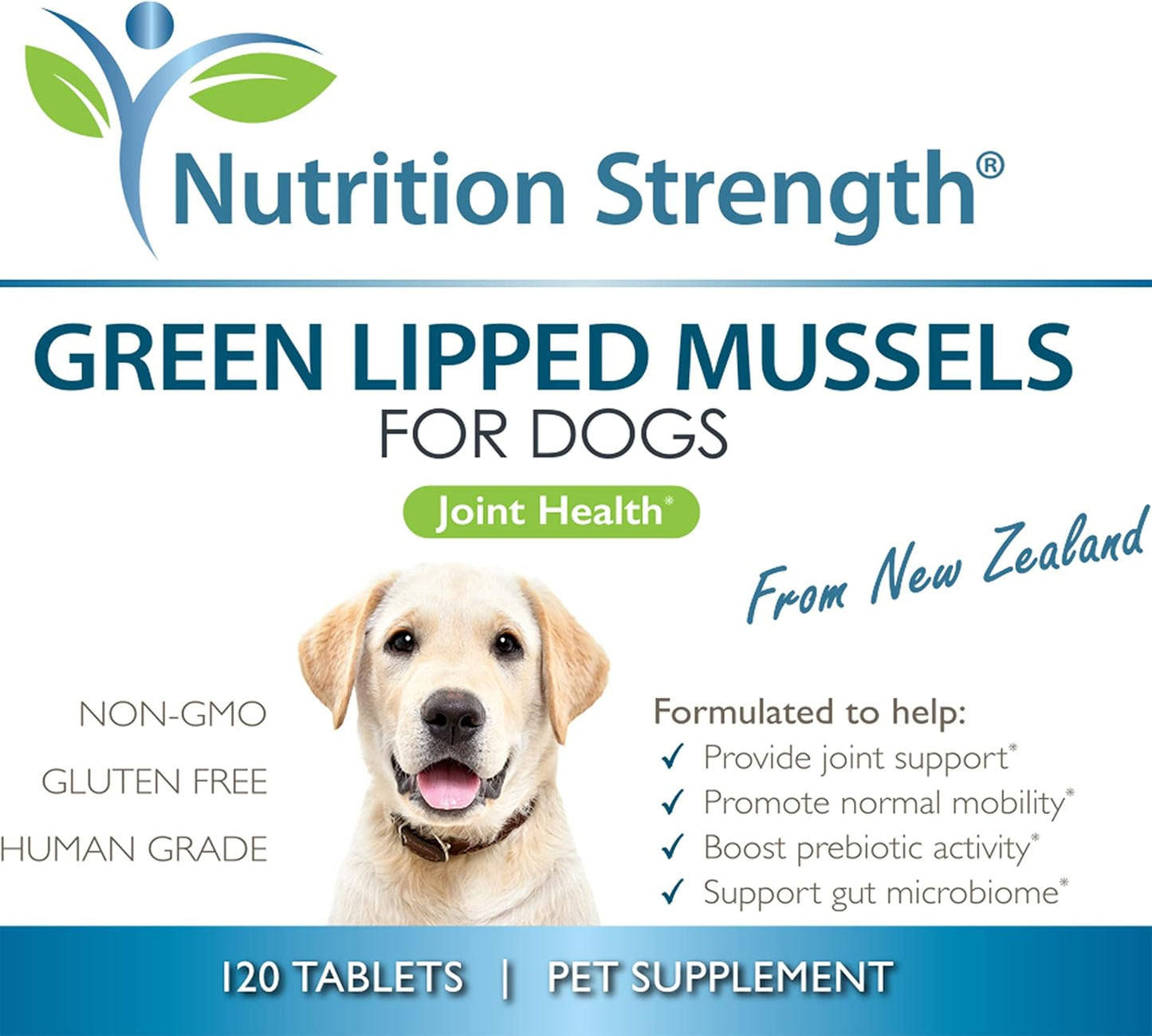 Green Lipped Mussels for Dogs for Joint Support & Inflammatory Relief, Promote Normal Mobility & Flexibility, Boost Prebiotic Activity, Support Gut Microbiome, 120 Chewable Tablets - Pet Explorer