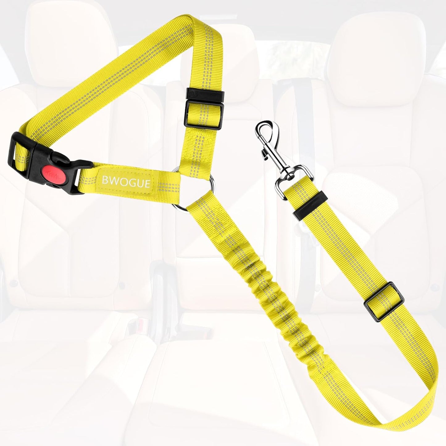 BWOGUE Pet Dog Cat Seat Belts, Car Headrest Restraint Adjustable Safety Leads Vehicle Seatbelt Harness (1 Pack) - Pet Explorer