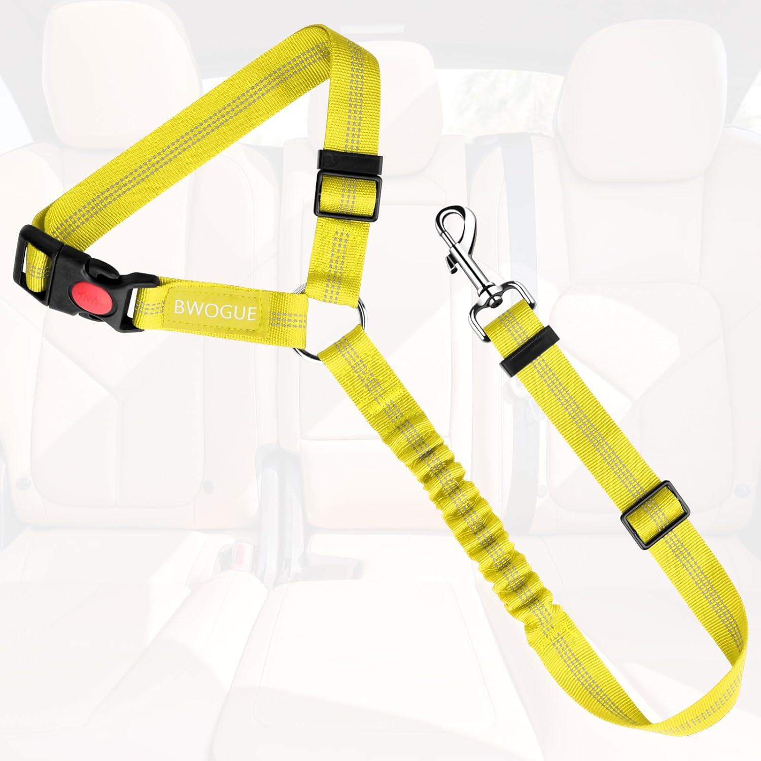 BWOGUE Pet Dog Cat Seat Belts, Car Headrest Restraint Adjustable Safety Leads Vehicle Seatbelt Harness (1 Pack) - Pet Explorer