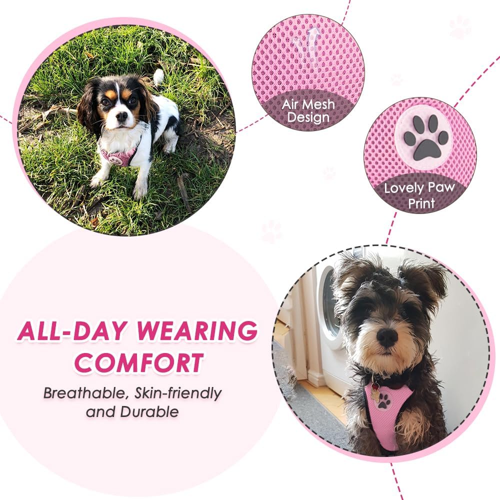 Lukovee Dog Seat Belt for Car, Adjustable Dog Car Harness for Large Medium Small Dogs, Soft Padded & Breathable Mesh Dog Seatbelt with Car Strap and Carabiner(Pink Double Clip,Large) - Pet Explorer
