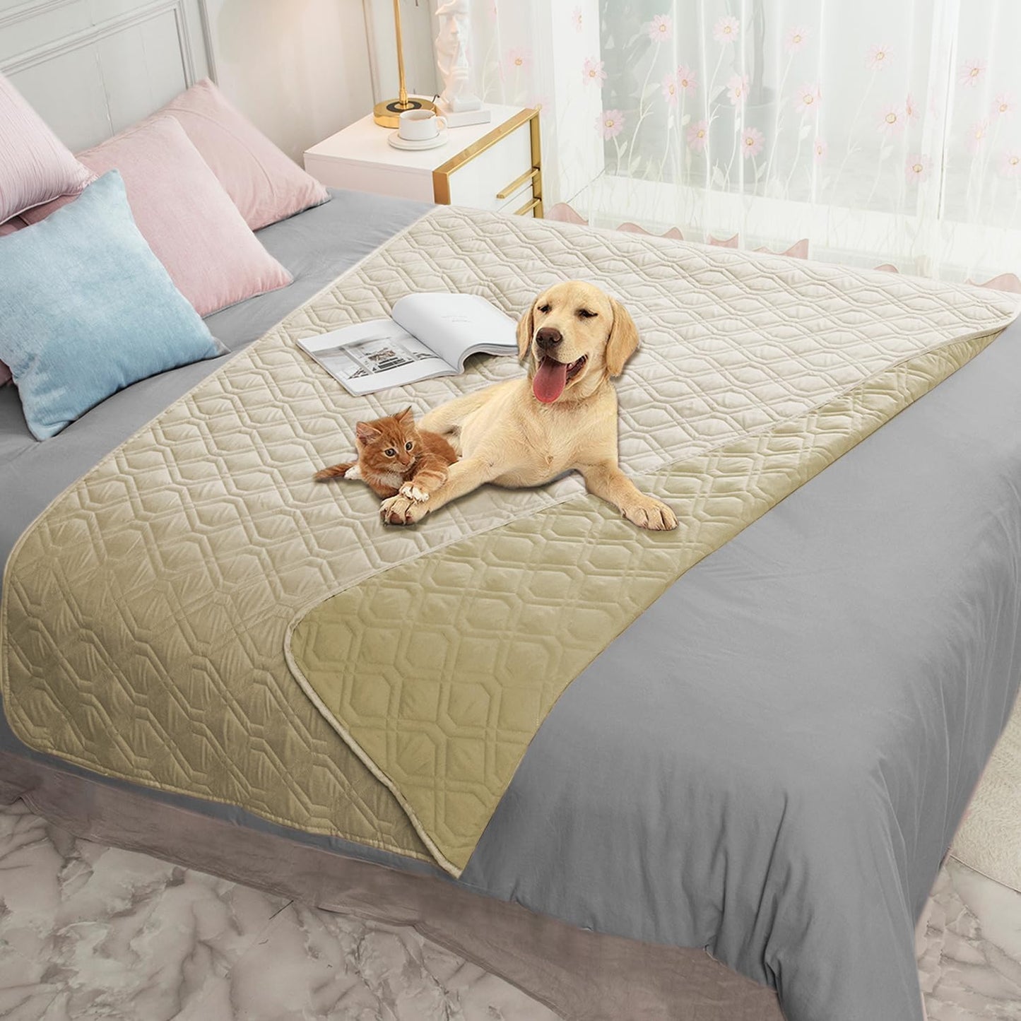 Ameritex Waterproof Dog Bed Cover Pet Blanket for Furniture Bed Couch Sofa Reversible - Pet Explorer