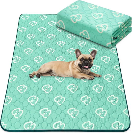 FXW Washable Pee Pads for Dogs, Puppy Pads with Super Absorbent, Specifically Designed for FXW Rollick/Homeplus 24inch 6 Panels Dog Playpen, 63" × 39" Rectangle, Green, 1 Pack - Pet Explorer
