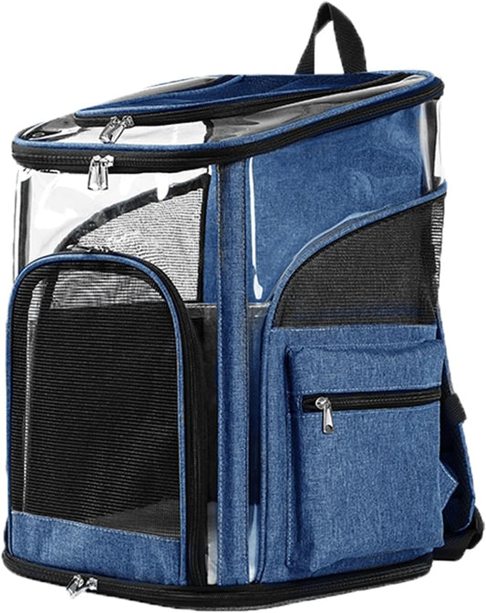 Cat Carrier Backpack for Small Medium Cats Dogs Backpack Puppies up to 26 Lbs, Excellent Visibility and Airflow,Lightweight and Portable Travel Pet Carrier Bag Foldable Design