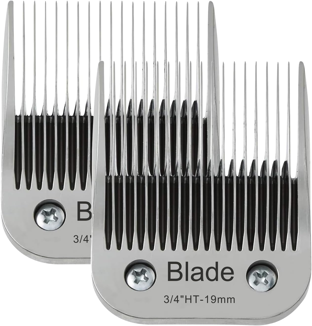 2PCS 3/4" HT Dog Grooming Replacement Blades Compatible with Andis Dog Clippers,Dog Clipper Blades Compatible with Wahl KM-10 Series Clippers, Oster A5,Size-3/4-Inch 19mm Cut Length,Silver - Pet Explorer