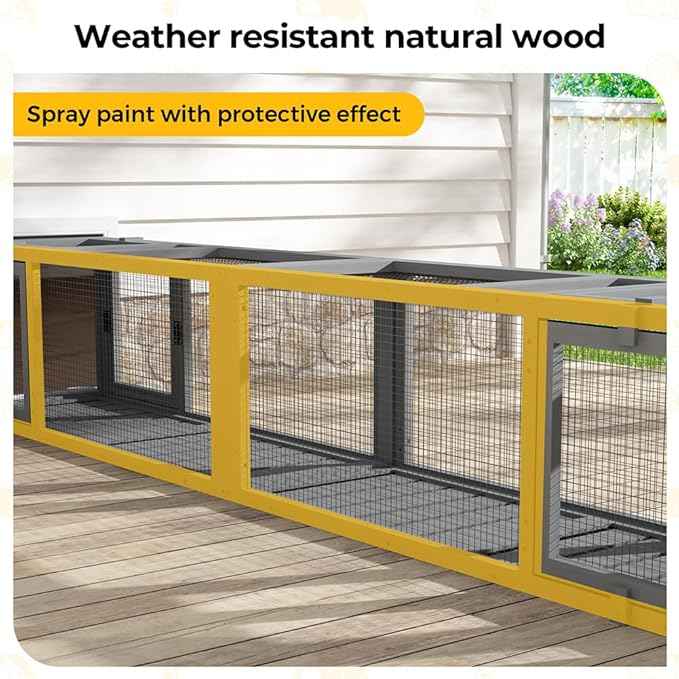 COZIWOW Wooden Cat Play Tunnel with Platforms – Configurable Window Catio, Multi-Combination Extendable Cat Run & Small Pet Play Enclosure for Indoor/Outdoor Use
