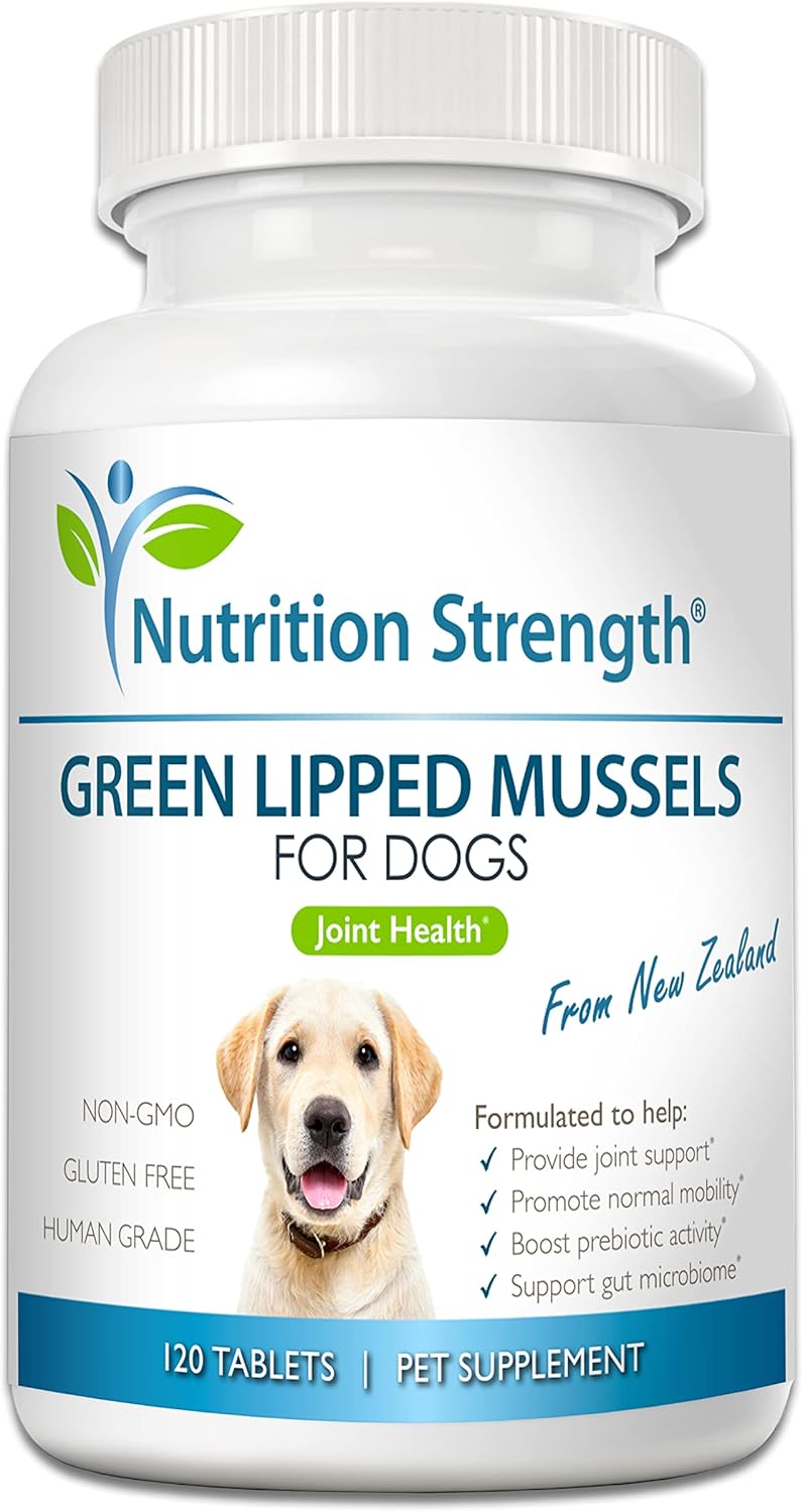 Green Lipped Mussels for Dogs for Joint Support & Inflammatory Relief, Promote Normal Mobility & Flexibility, Boost Prebiotic Activity, Support Gut Microbiome, 120 Chewable Tablets - Pet Explorer