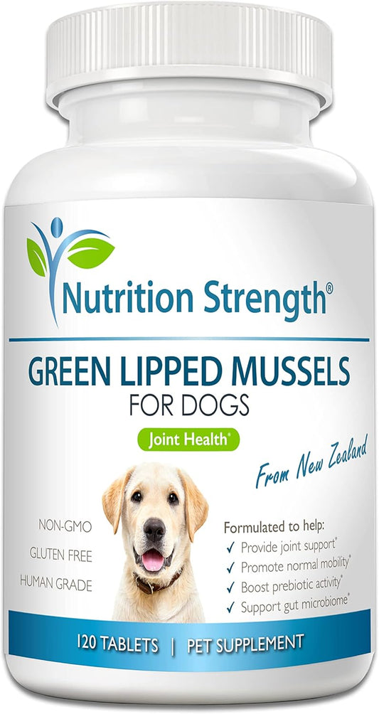 Green Lipped Mussels for Dogs for Joint Support & Inflammatory Relief, Promote Normal Mobility & Flexibility, Boost Prebiotic Activity, Support Gut Microbiome, 120 Chewable Tablets - Pet Explorer