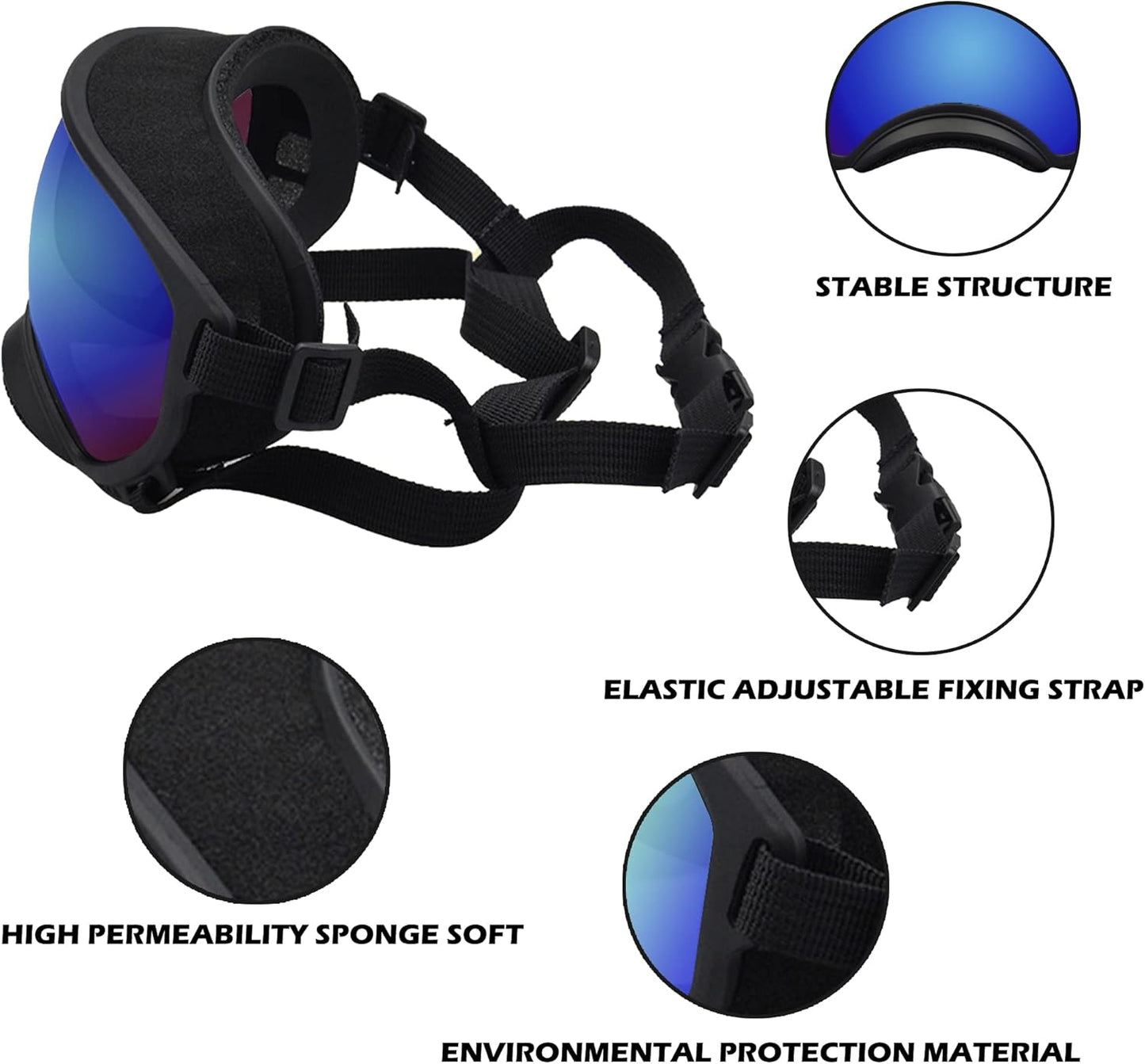 Large Dog Sunglasses with Adjustable Strap UV Protection, Winproof Dog Puppy Sunglasses, Suitable for Medium-Large Dog Pet Glasses, Dogs Eyes Protection(Colorful) - Pet Explorer