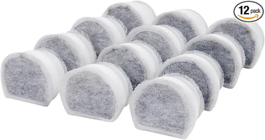 PetSafe Drinkwell Avalon & Pagoda Fountain Activated Carbon Filters - Better Hydration Choice - Long-Lasting Purity - Odor-Free Drinking - Universal Filter Replacement - 12 Pack