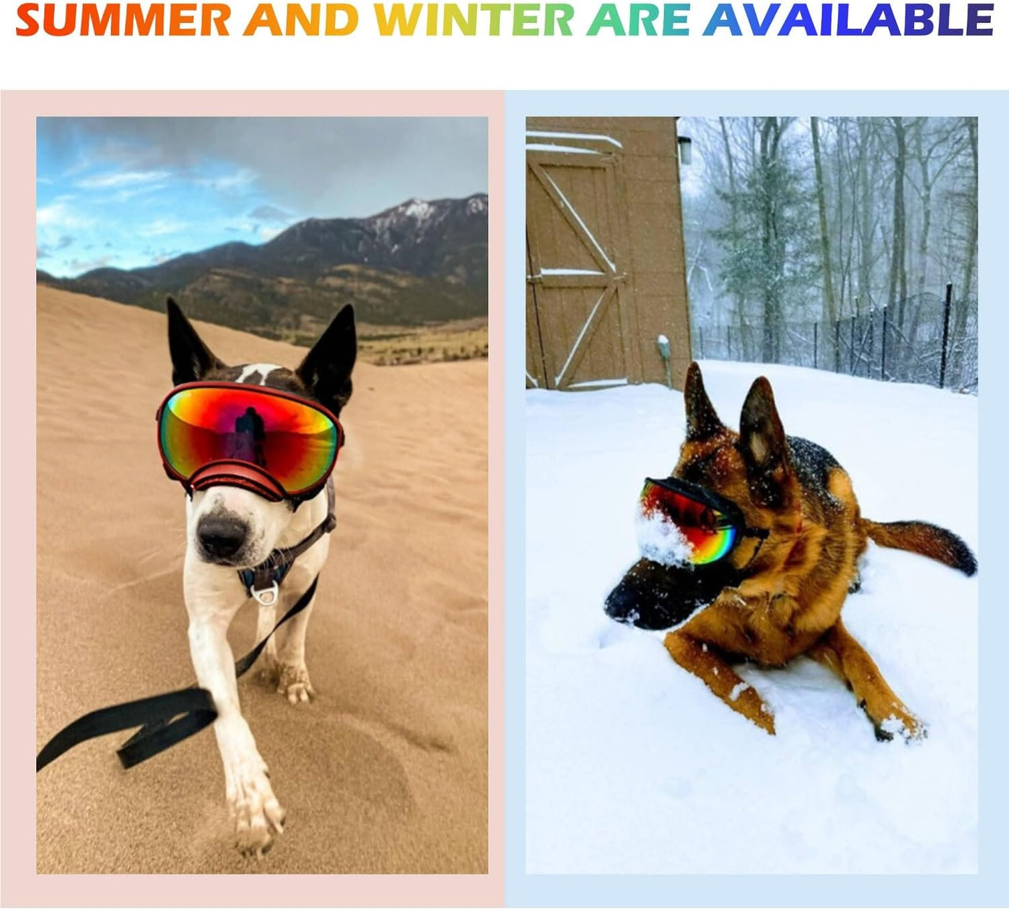 Large Dog Sunglasses with Adjustable Strap UV Protection, Winproof Dog Puppy Sunglasses, Suitable for Medium-Large Dog Pet Glasses, Dogs Eyes Protection，Soft Dog Goggles - Pet Explorer