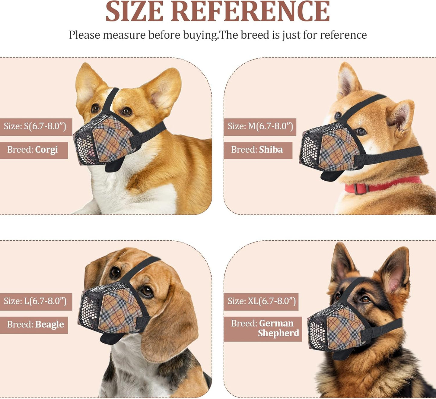 Dog Muzzle for Small Large Dogs - Soft Nylon Basket Muzzle with Adjustable Strap, Breathable Mesh Design Prevents Biting Chewing Licking Eating - Ideal for Training, Grooming & Vet Visits (Yellow, S) - Pet Explorer