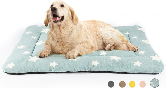 Mora Pets Dog Crate Pad Dog Kennel Bed Crate Mat for Large Dogs Washable Cute Star Pet Bed for Cage Ultra Soft Flat Pillow Cushion for Cozy Sleeping Anti-Slip Blue 42 x 27 - Pet Explorer