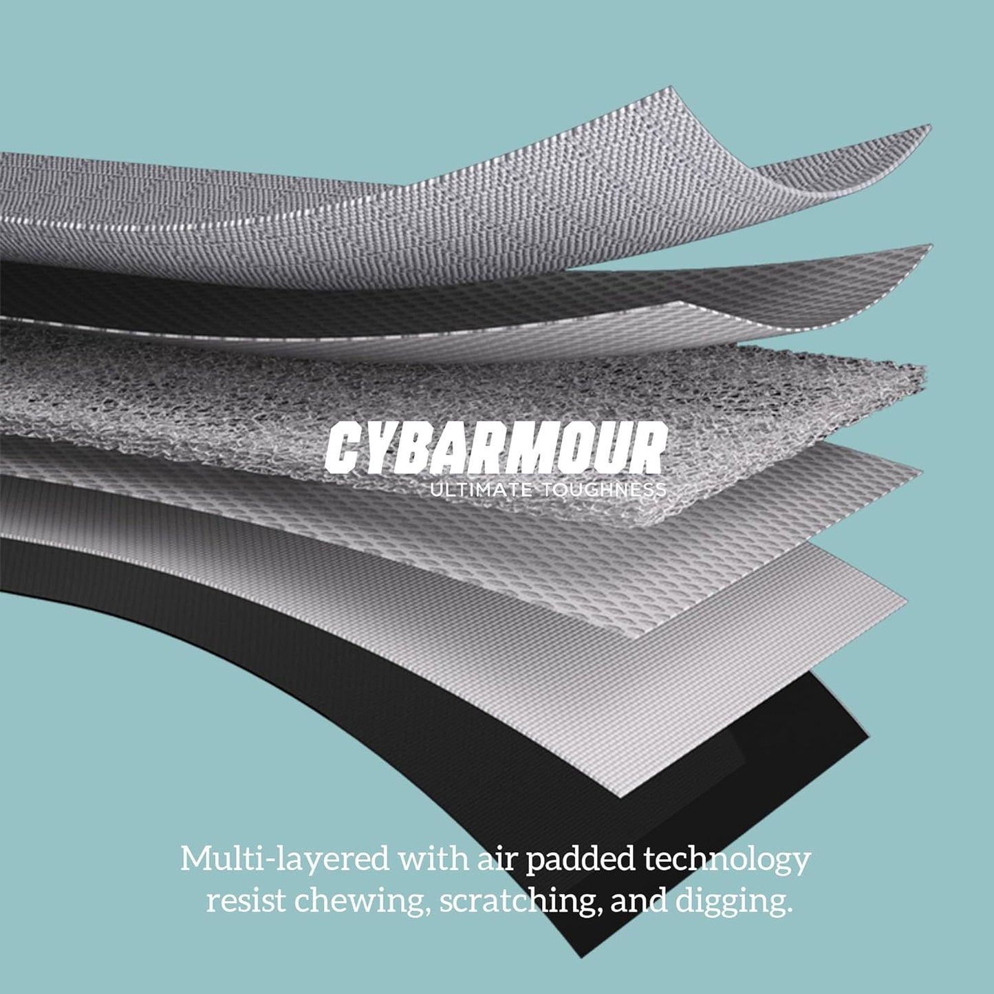 Cybarmour Indestructible Dog Bed - Outdoor Waterproof Chew Proof Dog Crate Pad - Orthopedic Kennel Mat for Aggressive Chewers - Large Breeds & Fits 42-Inch Crate - 41"x27", Limestone - Pet Explorer