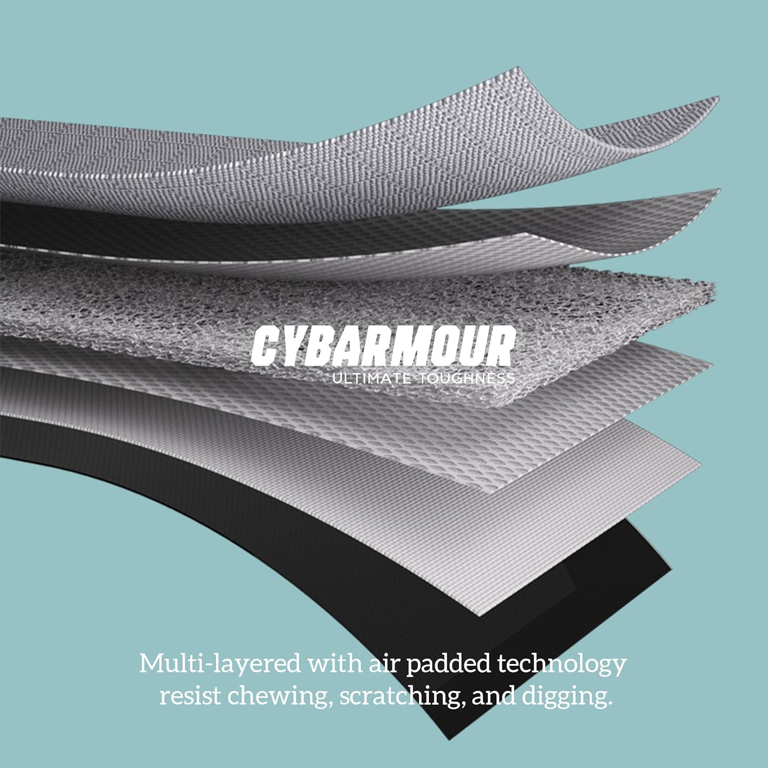 Cybarmour Indestructible Dog Bed - Outdoor Waterproof Chew Proof Dog Crate Pad - Orthopedic Kennel Mat for Aggressive Chewers - Large Breeds & Fits 42-Inch Crate - 41"x27", Limestone - Pet Explorer