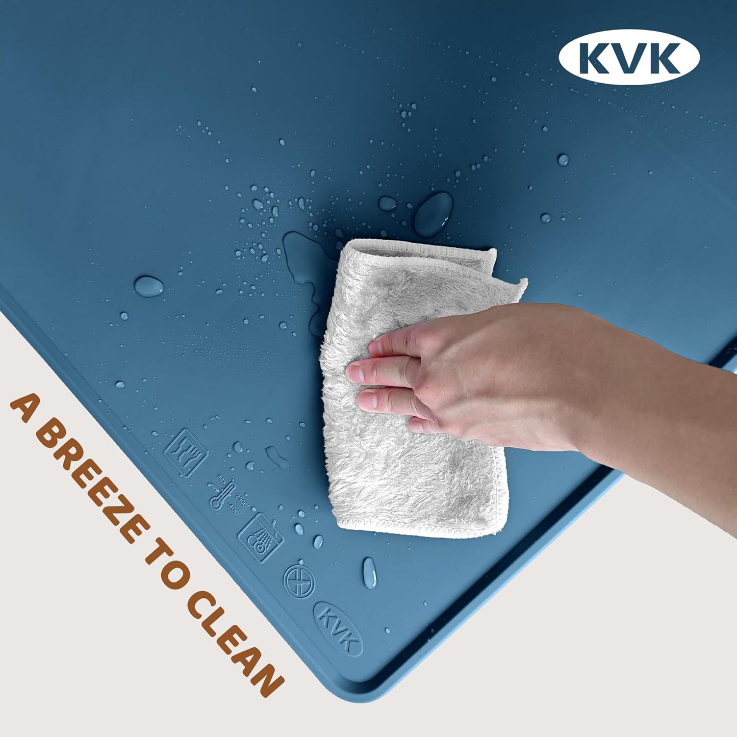 KVK Dog Food Mat, 39.4×29.5in Extra Large Silicone Pet Feeding Mat - Waterproof, Non - Slip, Chew - Resistant for Food & Water, Protect Floors (Royal Blue) - Pet Explorer