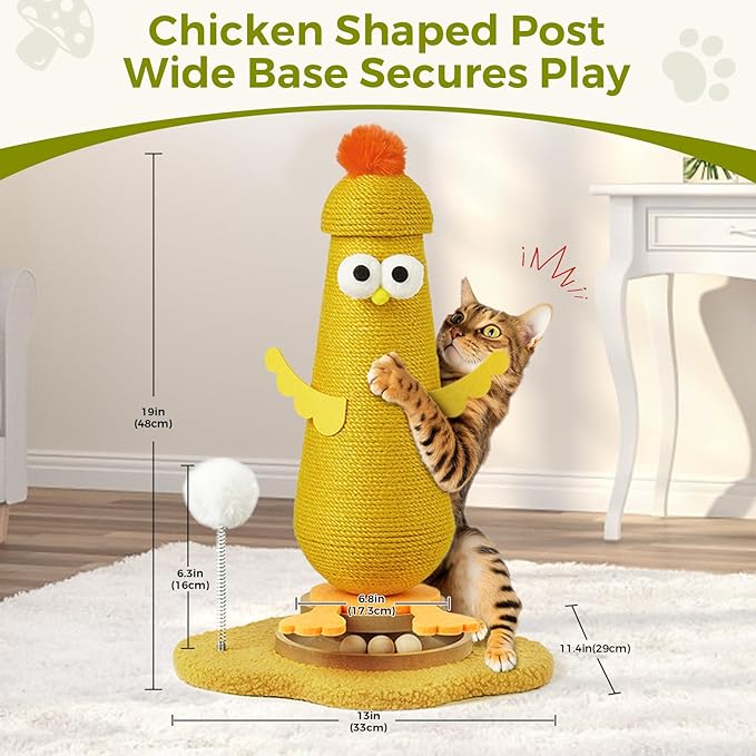 Kitten Toys for Indoor Cats Scratching Post,Cat Toys Scratcher Post,Sisal Cat Scratch Posts for Kittens with Interactive Track Ball Spring Ball Toy