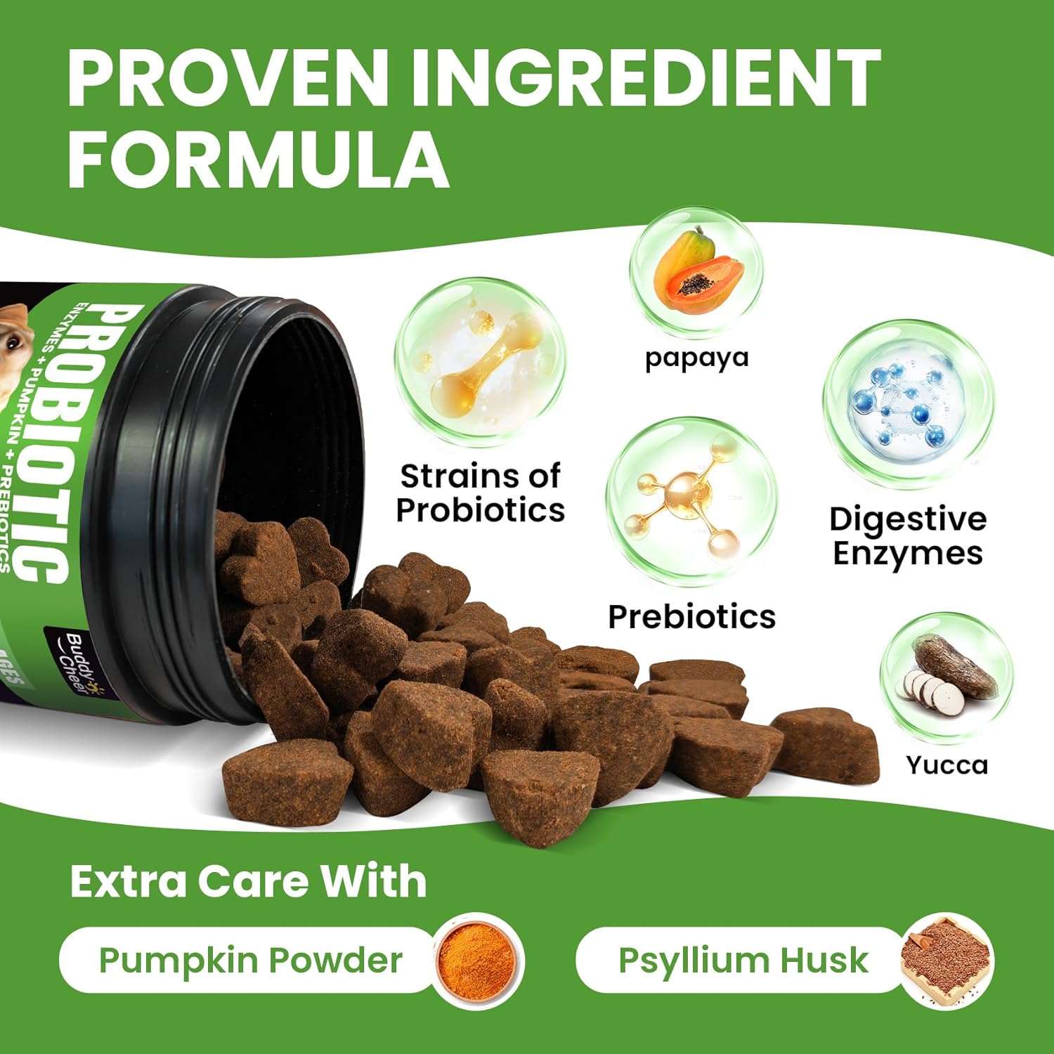 Probiotics for Dogs - Dog Probiotics with 5 Enzymes & 4 Prebiotics for Itchy Skin, Pet Probiotics lab for Digestion & Gut Support, Helps Diarrhea, Yeast Infection, Allergies & Immune System -180 Chews - Pet Explorer