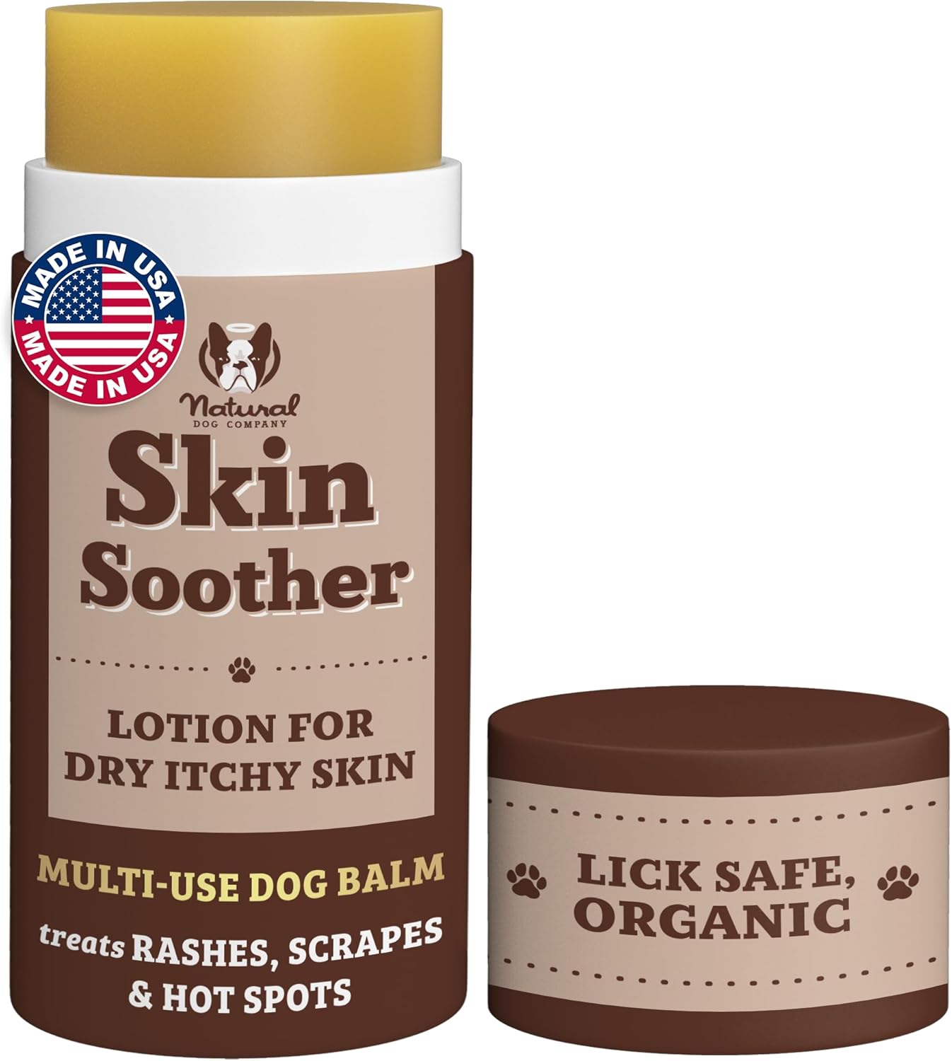 Natural Dog Company Skin Soother Balm for Skin Irritation, Allergy & Itch Relief for Dogs, Hot Spot Treatment, Dog Moisturizer for Dry Skin, Healing Ointment with Coconut Oil & Vitamin E (2 oz Stick) - Pet Explorer