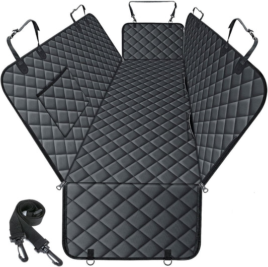 Waterproof Dog Car Seat Cover for Back Seat - Durable, Scratch Proof Pet Hammock with Nonslip Design & Storage Pockets, Fits Cars, SUVs, Trucks- S, Black - Pet Explorer