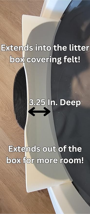 Max Shield for Litter-Robot 4 : Anti-Flicking, One-Piece Design - White (Black Max Shield w/Leveler)