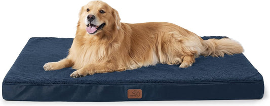 Bedsure XL Dog Beds Large Sized Dog -Orthopedic Flat Extra Large Pet Beds with Removable Washable Cover, Egg Crate Foam Mat, Suitable for Pet Up to 100 lbs - Pet Explorer