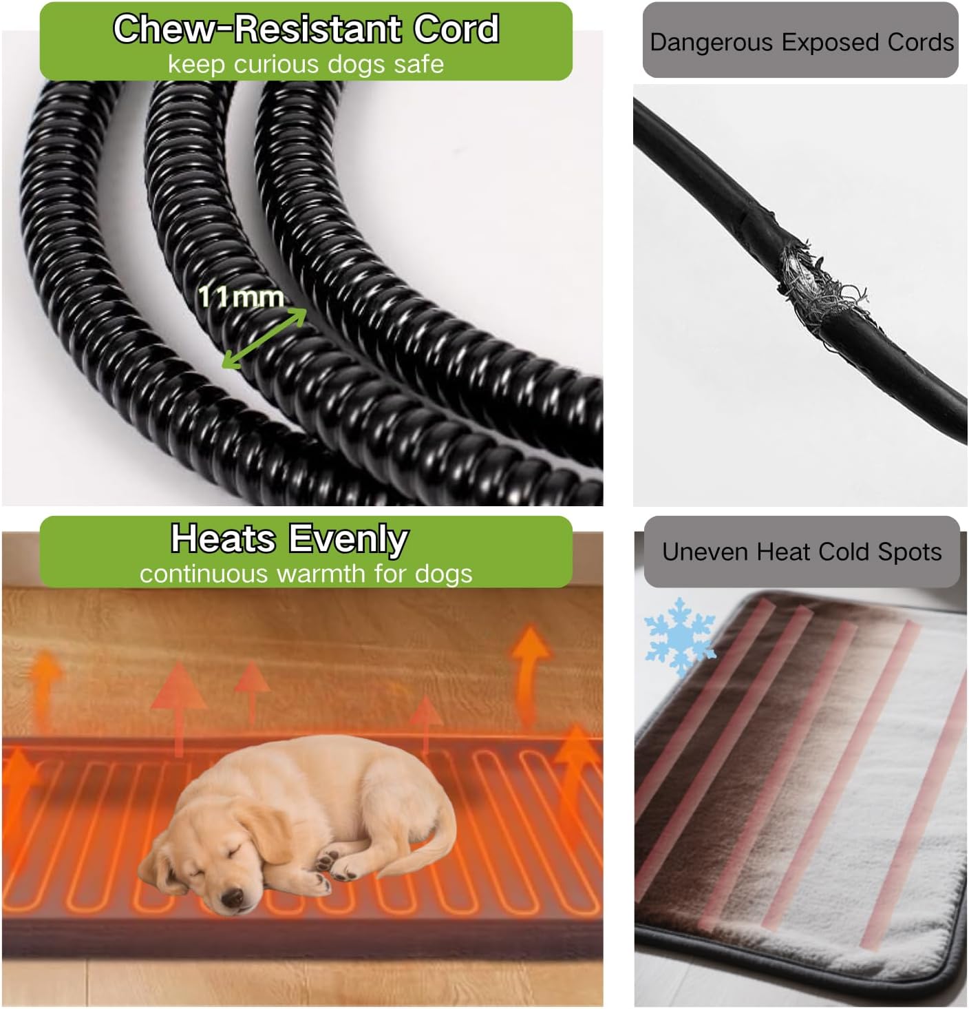 Heated Dog House Outdoor with Bowls Weatherproof Dog Kennel with Heating Pad Anti-Chewing Iron Frame Dog Shelter for Small Medium Dogs(Wooden Brown) - Pet Explorer