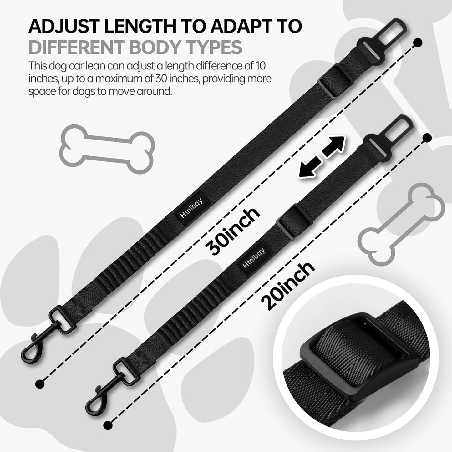 Thickened Dog Seat Belt for Car, 3 Pack Set Retractable Dog Car Leash Adjustable Dog Seat Belt for Vehicle Nylon Pet Safety Seat Belts Heavy Duty & Elastic,Seat Belt for Large Dogs in Car, Black - Pet Explorer