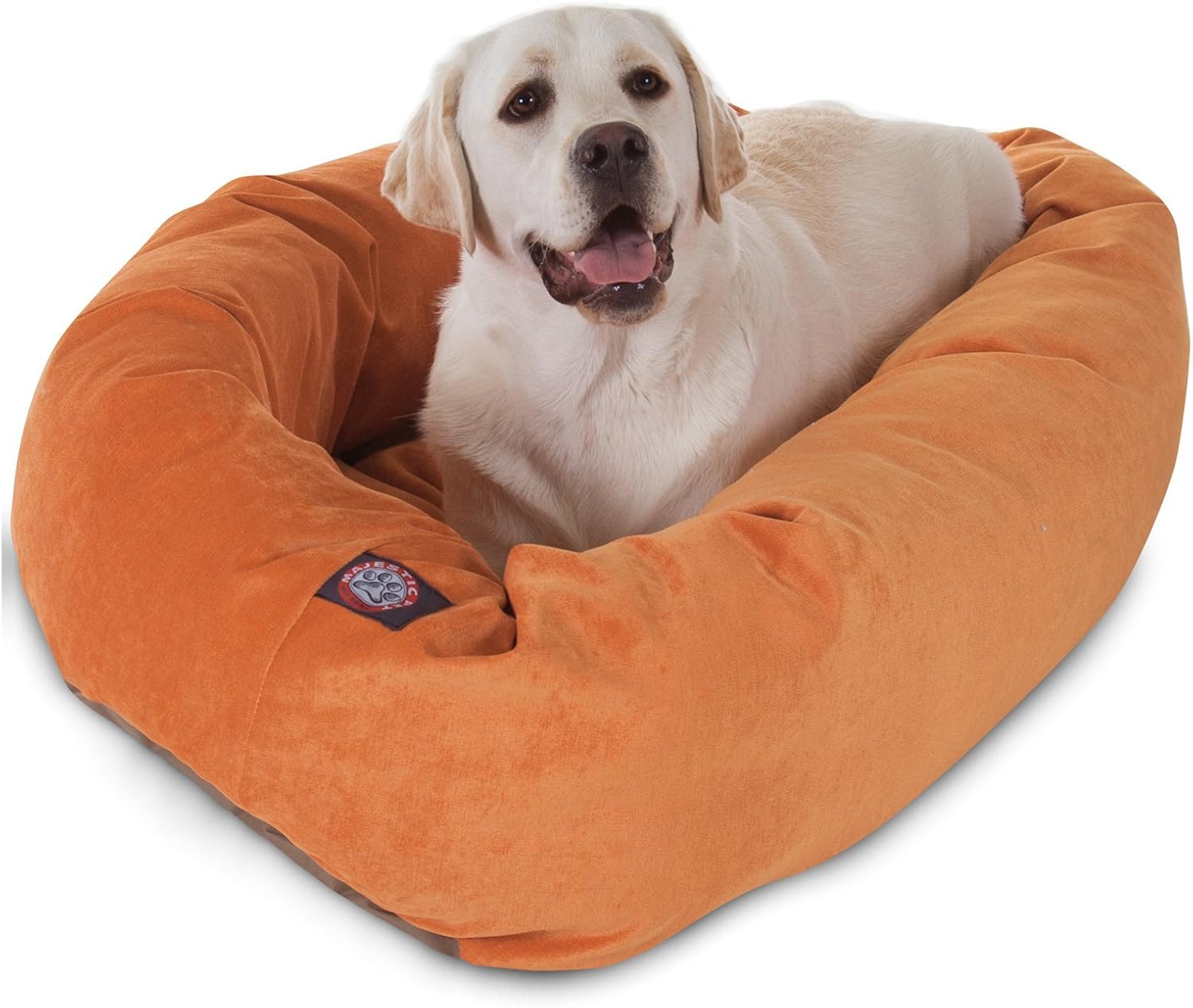 Majestic Pet 32 Inch Micro Velvet Calming Dog Bed Washable 32x23x7 (inch) – Cozy Soft Round Donut Dog Bed with Spine for Head Support - Pet Bed Medium - Storm - Pet Explorer
