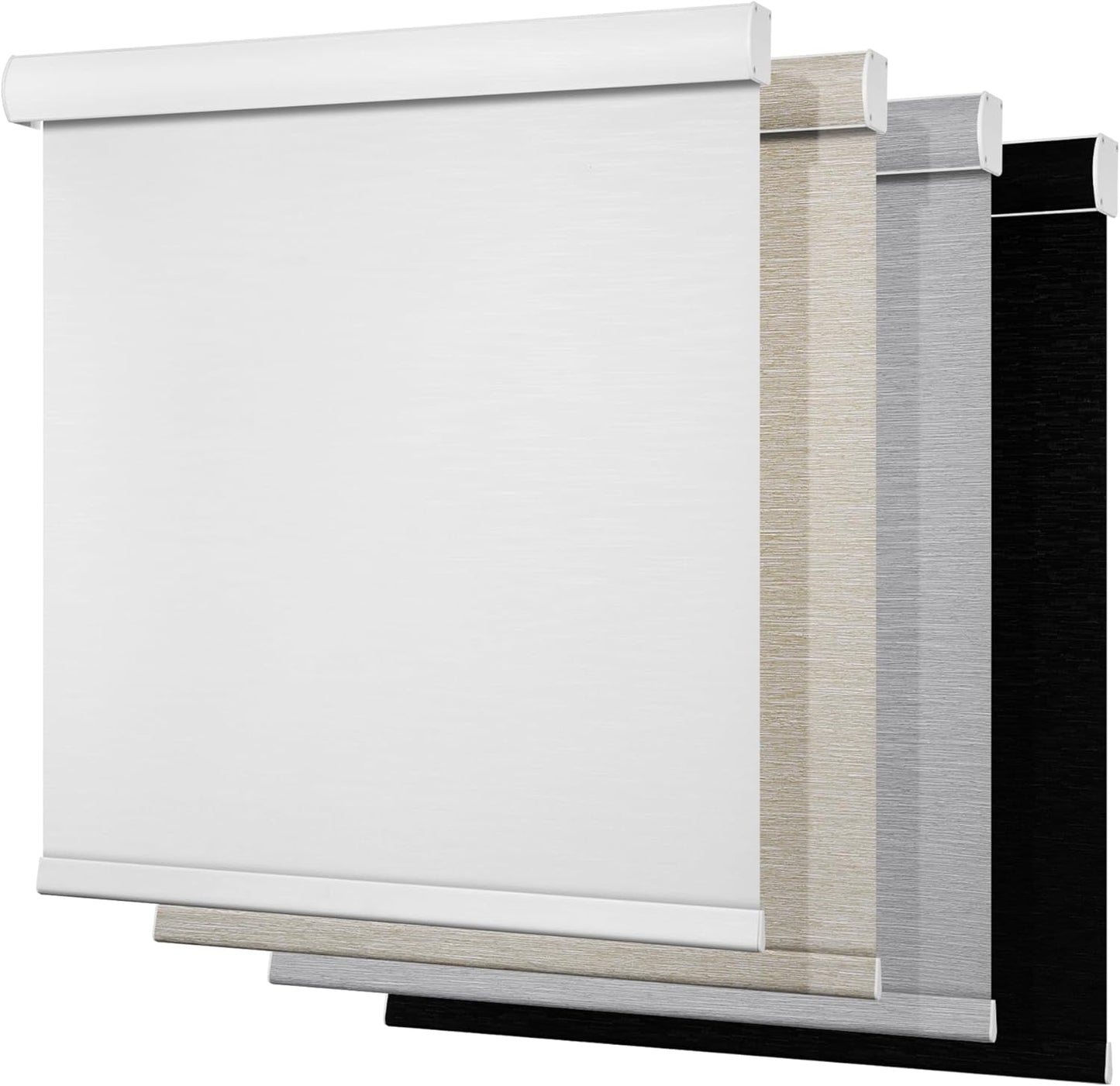 Boolegon Blackout Roller Shades for Windows,Cordless,Roller Blinds for Windows,Thermal Insulated Fabric UV Protection,Window Blinds Shades for Home,Office,Bedroom,Door,Blackout-Pure White,Custom Now