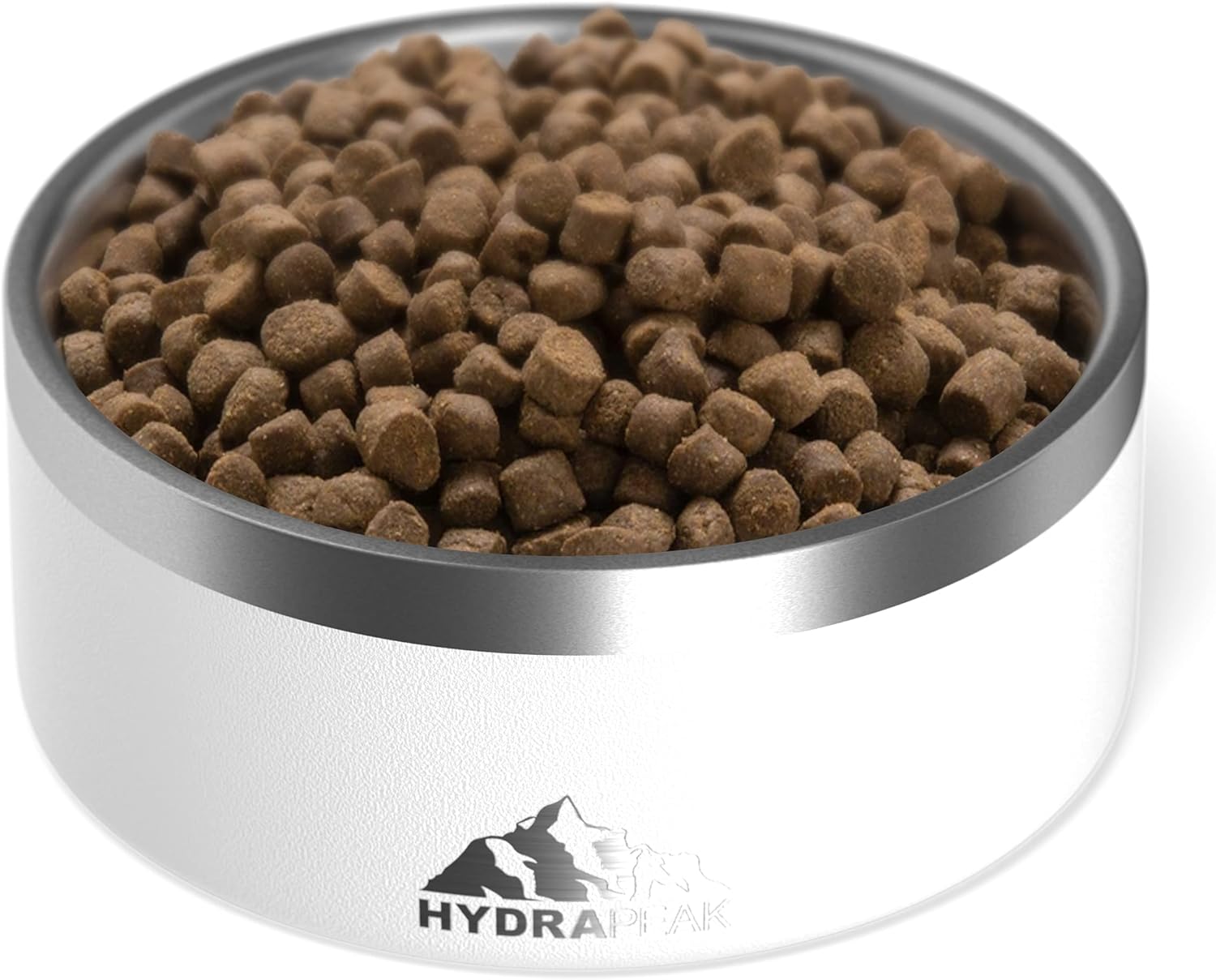 Hydrapeak Dog Bowl; Non Slip Stainless Steel; Water and Food Dish; Large Sized and Small Dogs; 32oz 64oz; Multiple Sizes; 4 Cup | White - Pet Explorer