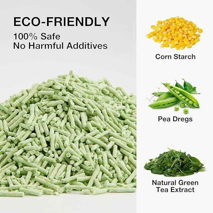 Tofu Cat Litter 22.4LB(5.6lb×4bag) Green Tea Clumping, 100% Natural Raw Materials, Flushable,Ultra Absorbent and Fast Drying,Solubility in Water,Really Dust-Free,Less Scattering