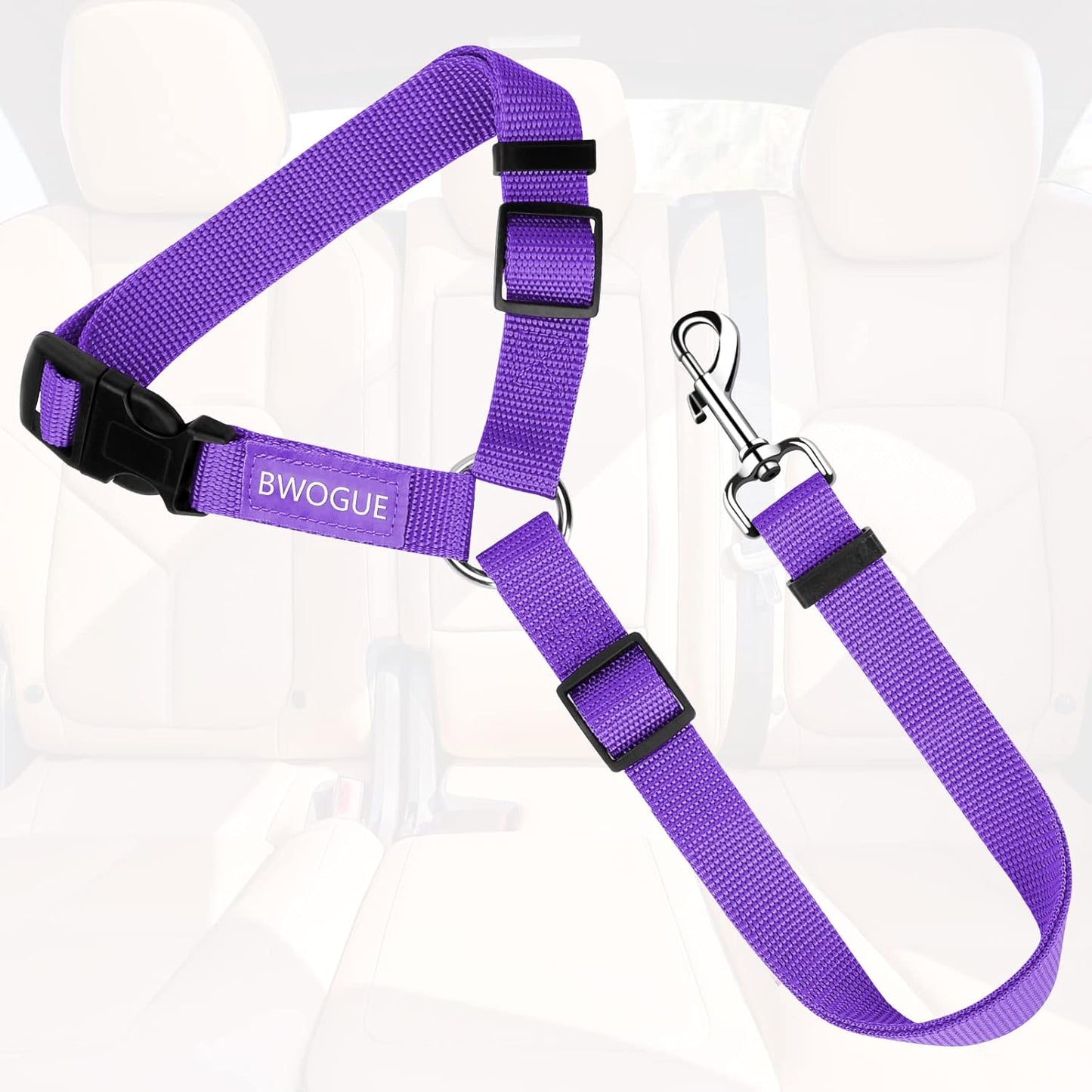 BWOGUE Pet Dog Cat Seat Belts, Car Headrest Restraint Adjustable Safety Leads Vehicle Seatbelt Harness (1 Pack) - Pet Explorer