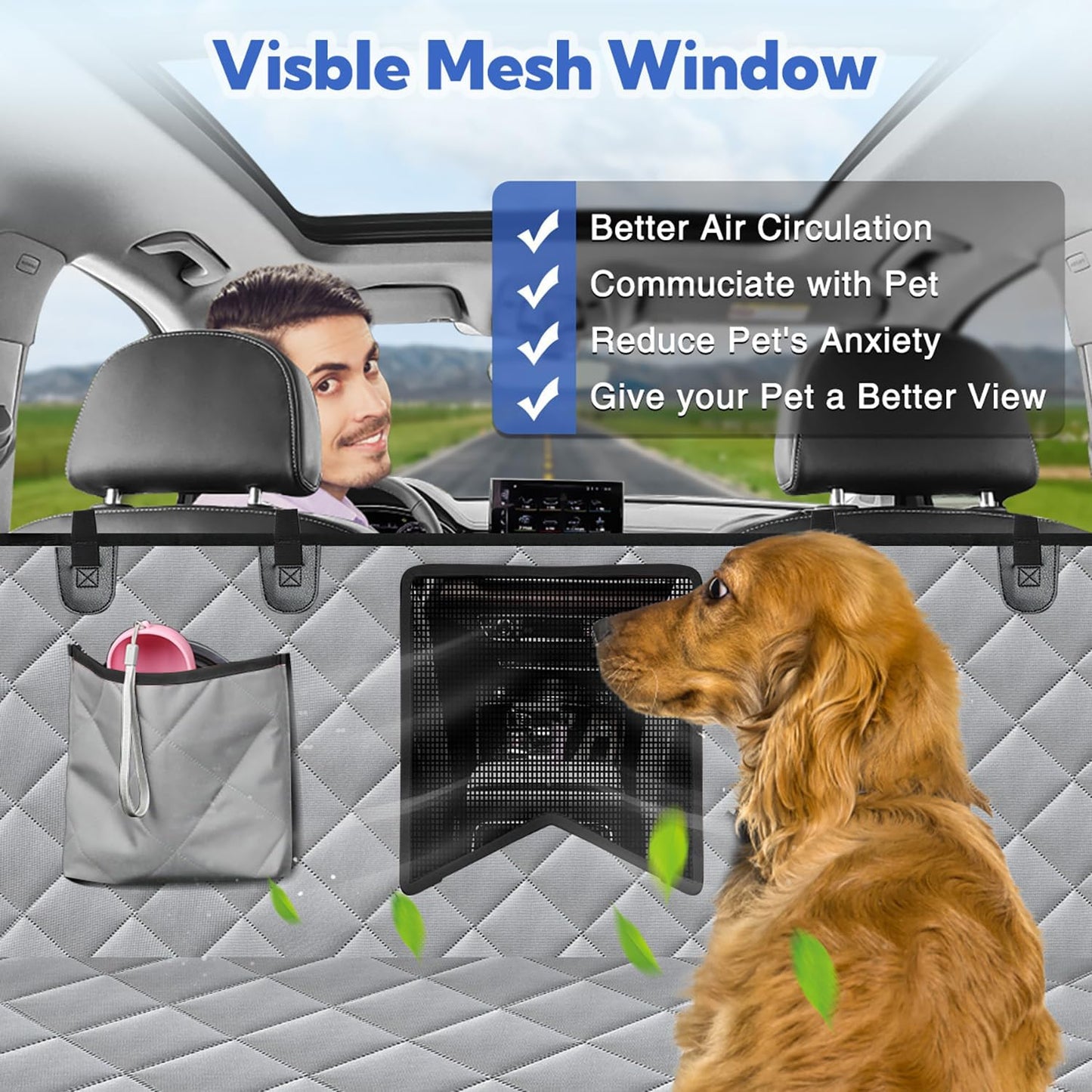 Kytely Dog Car Seat Cover XL, Heavy Duty Dog Seat Cover for Back Seat, 100% Waterproof Nonslip Hammock for Car with Side Flap, Scratch Proof Pet Back Seat Covers - Pet Explorer