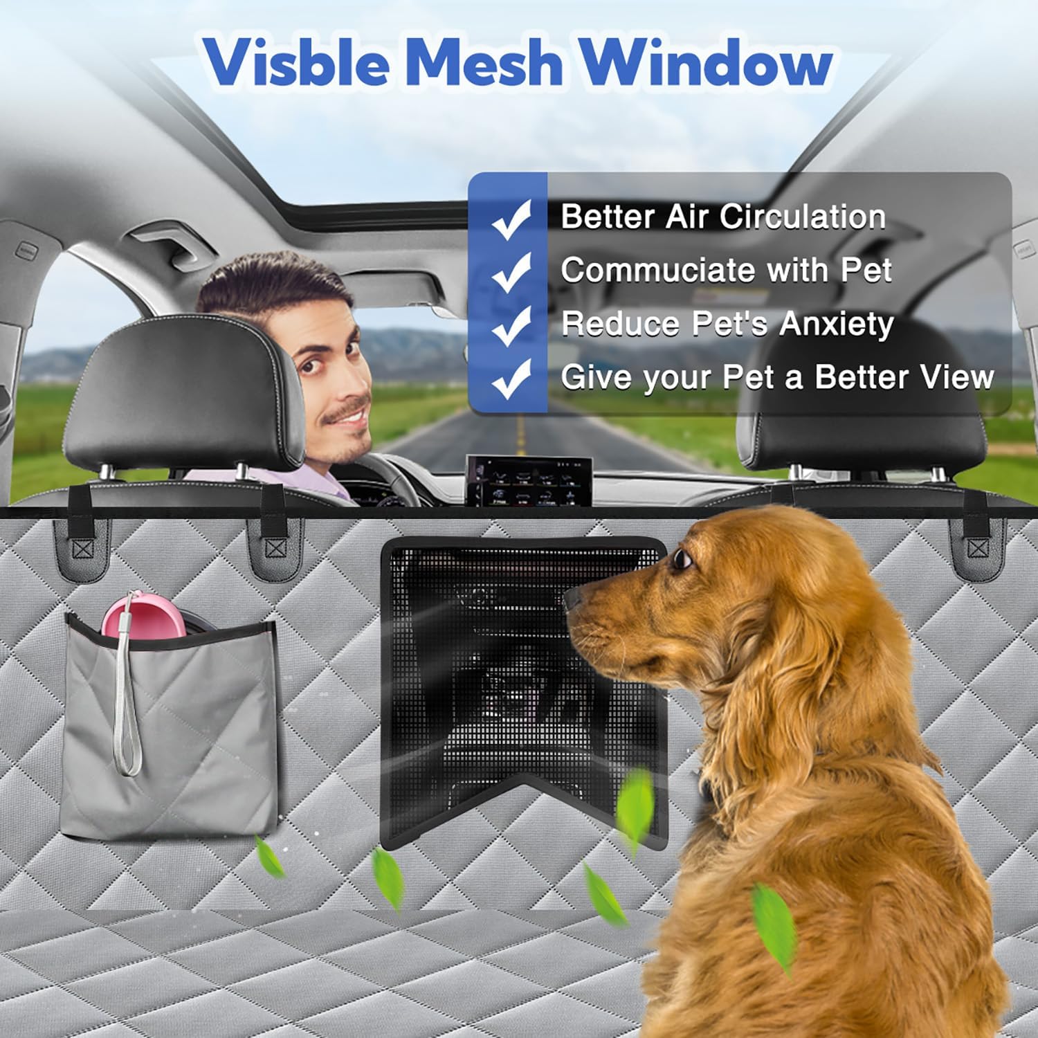 Kytely Dog Car Seat Cover XL, Heavy Duty Dog Seat Cover for Back Seat, 100% Waterproof Nonslip Hammock for Car with Side Flap, Scratch Proof Pet Back Seat Covers - Pet Explorer