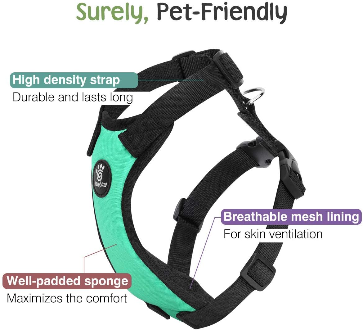 Dog Seat Belt, Safety Vest Dog Car Harness with Adjustable Buckle Dog Seat Belt for Vehicle Nylon Pet Safety Seat Belts Heavy Duty(S, Lake Blue) - Pet Explorer