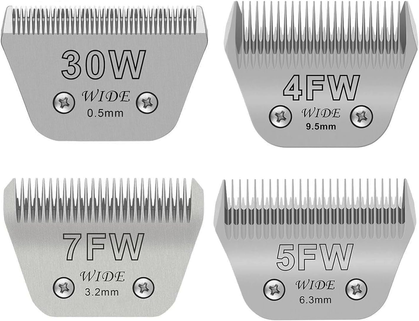 Wide Blade 4FW, Pet Dog Grooming Blade Compatible with Andis,Oster A5,Wahl km10 Clippers, Grooming Wide Blade, A5 Type Blade,for Animal Dog,Cat,Horse (30W+7FW+5FW+4FW) - Pet Explorer
